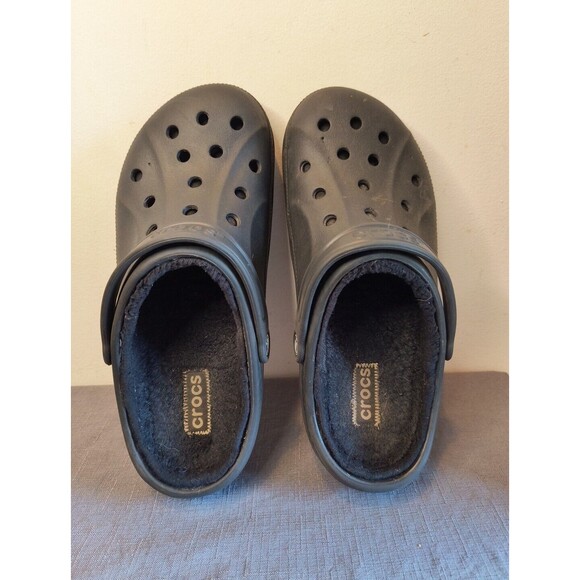 crocs 16244 Black Lined Clogs Men\'s Size 10 Women\'s 12 Dual Comfort Classic main image 5